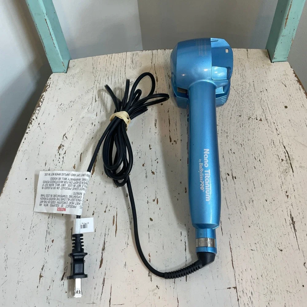 BaBylissPRO Nano Titanium MiraCurl Professional Automatic Hair Curler Blue Works